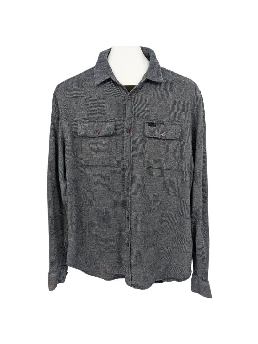 KR3W Herringbone Check Button Up Shirt Shacket Grunge Streetwear Skater Size L